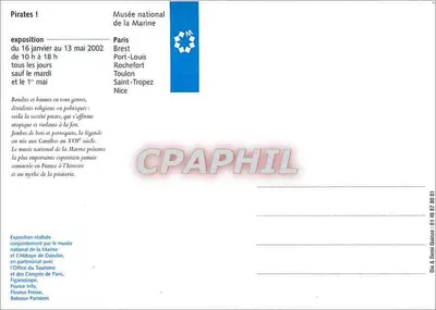 Piraci! — wystawa w Narodowym Muzeum Morskim, Paryż, Pałac Chaillot — 16 stycznia - 13 maja 2002 — Rewers
