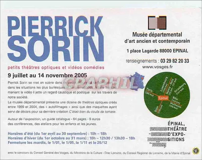 Pierrick Sorin — mostra al Museo dipartimentale d'arte antica e contemporanea, Épinal — Verso
