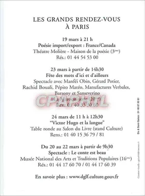 Séptima Semana de la Lengua Francesa y de la Francofonía — 17-24 de marzo de 2002 — Hugo 2002 — Reverso