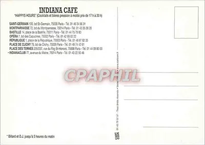 Indiana Cafe — Bar-Restaurant Tex-Mex — n° 71 57 57 — Rewers