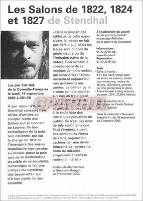 Os Salões de Stendhal — exposição no Louvre — edição Martine Reid & Stéphane Guégan, 2002 — Verso