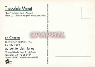 Théophile Minuit — Le Vertige des Anges — w Koncercie — Rewers