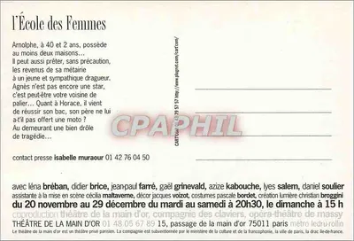 Jean-Paul Farré — Szkoła Damska — Teatr Main d'Or — Rewers