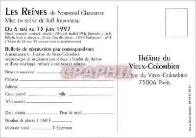 Le Reine — Normand Chaurette — Teatro del Vieux-Colombier — Verso