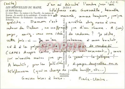 O Velho Mans — Carte postale multivue — editor VALOIRE & Cie, n° 24 514 A — Verso