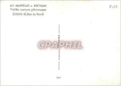 Dinan (Côtes du Nord) — Velhas casas pitorescas — J. Guain, n° 367 — Verso