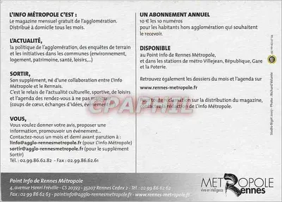Rennes Métropole — 'L'info Métropole' miesięcznik — wydawca METROPOL Rennes — Rewers