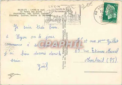 Palácio dos Esportes — Lyon — Edições 'La Cigogne' — Verso