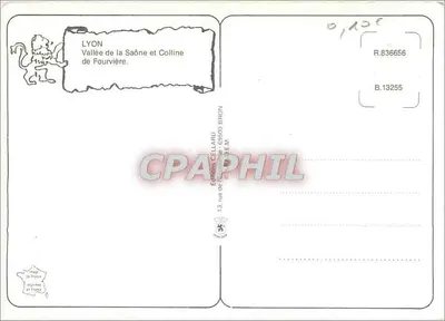 Lyon — Vale da Saône e Colina de Fourvière — Edição Cellard — Verso