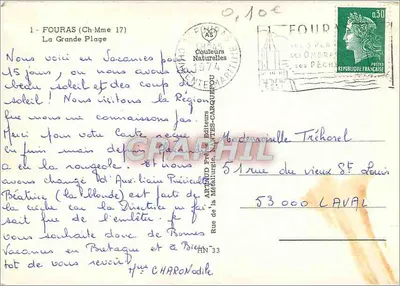 La Grande Plage a Fouras — editore ARBUD Frères, n° HN-33 — Verso