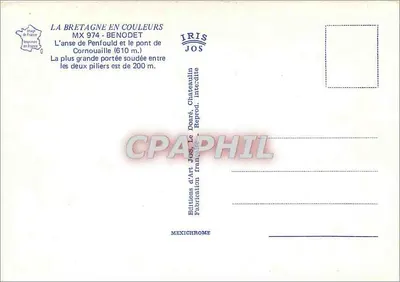 A ense de Penfould e o ponte de Cornouaille — Benodet — Edições de Arte JOS — Verso