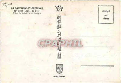 Rade de Brest — Efeito de sol no Omergat — Edições d'Art JOS — Verso