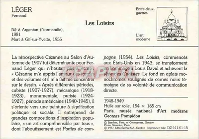 Les Loisirs — seria Cyklistów — Fernand Léger — Rewers