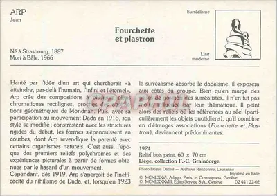 Fournchette i plastron — Jean Arp — Édito-Service S.A., Genewa — Rewers
