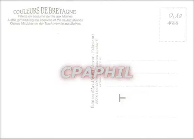 Menina com traje da ilha dos Monções — Bretagne — Éditions d'Art-Jean-Fabricaut — Verso