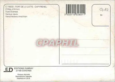 Fort de la Latte — Cap Fréhel — Wydawnictwo Dubray — Rewers