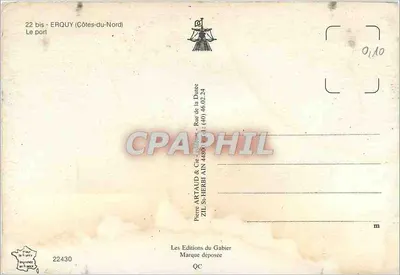 Erquy (Côtes-du-Nord) — Porto — Les Éditions du Gabier, n° 22430 — Verso