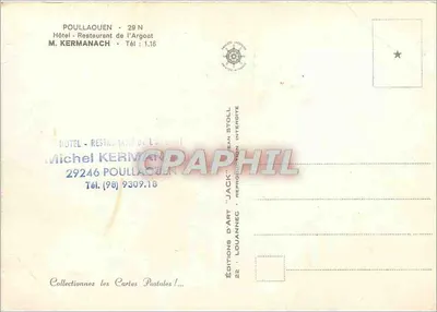 Hôtel-Restaurant de l'Argoat — Poullaouen — Éditions d'Art Jean Stoll — Verso