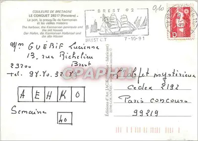 Le Conquet — Kraj Iroise — Wydawnictwo Art Louanne — Rewers