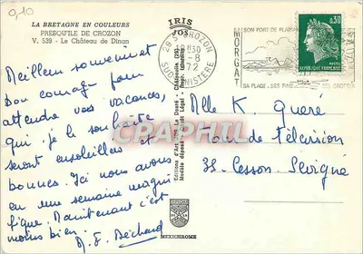 Presqu'île de Crozon — La Bretagne en couleurs — Éditions d'Art Jos. La Doré — Rewers