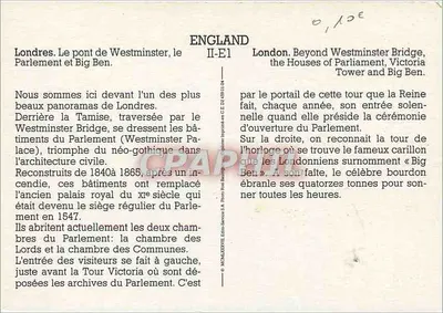 Londres. O ponte de Westminster, o Parlamento e Big Ben — II-E1 — Verso