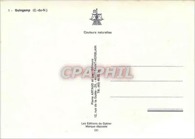 Guingamp — História e locais — Editor Pierre Artaud e Cie — Verso