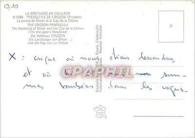 A ponta de Dinan e o Cabo da Cabra — A Bretanha em Cor — Edições Châteaulin — Verso
