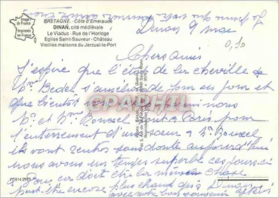 Dinan — Miasto średniowieczne — Wydawca Emgé — Rewers
