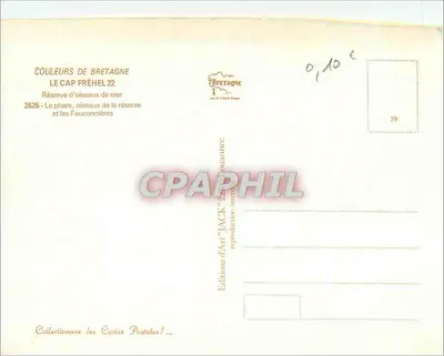 Kap Fréhel — fara, ptaki morskie i skały — Wydawnictwo Sztuki 'Jack' Brezagne — Rewers