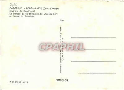 Cap-Fréhel — Fort-la-Latte (Côte d'Armor) — Combier Imprimeur (71) S.&L. - 37 — Verso