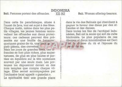 Bali. Mulheres carregando oferendas — Indonesia XX-B2 — Verso