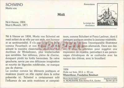 Tema mitológico — mulher de cabelos longos em um lago alpino — desenho de Moritz von Schwind — Verso