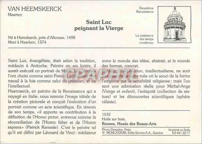 Heiliger Lukas malt die Jungfrau — Zweite Renaissance — Photo Giraudon, Paris — Rückseite