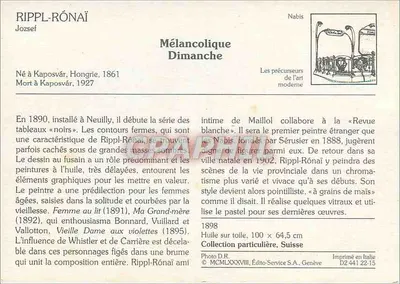 Mulher na cama — Domingo Melancólico — Rippl-Rónai — Verso