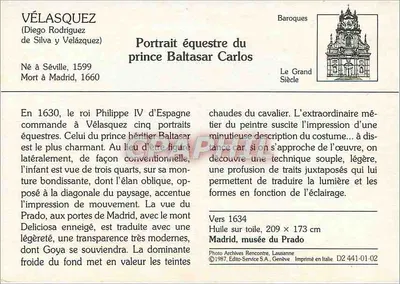 Retrato equestre do príncipe Baltasar Carlos — Vélasquez — n°263 — Verso