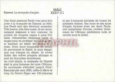 Djenné — A mesquita de argila — Mali — XXXV-C1 — Verso