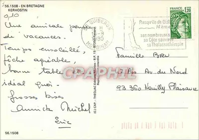 Kerhostin — Bretanha — Edições Théojac — Verso