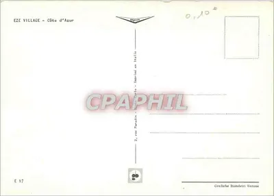 Wioska Eze — Côte d'Azur — Wydawca: Grafiche Biondetti Verona, nr E 17 — Rewers