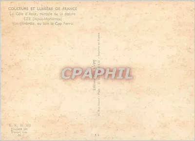 Ogólny widok Èze — Alpes-Maritimes — Wydawnictwo Branger, Paryż — Rewers