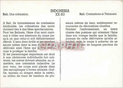 Bali. Uma cremação — Tabanan — Éditions S.A. Photo-Service — Verso