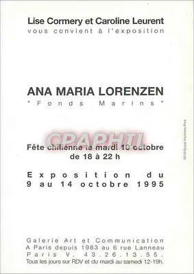 Wystawa Ana Maria Lorenzen — Fundusz Morski — Galeria Art et Communication, Paryż — Rewers