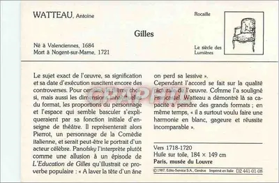 Gilles — portret Pierrot — Watteau — Rewers