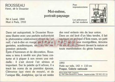 Henri Rousseau — Moi-même, portrait-paysage — Éditeur: Graphiti, n° D2 441-02-16 — Verso