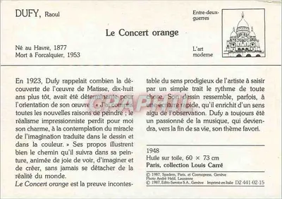 Koncert pomarańczowy — Raoul Dufy — wydawca Spadem, Paryż — Rewers