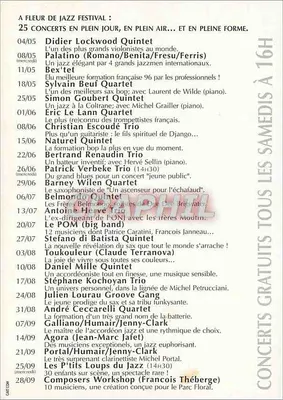 Festival A Fleur de Jazz — bezpłatne koncerty w Ogrodzie Kwiatowym w Paryżu — Mairie de Paris — Rewers