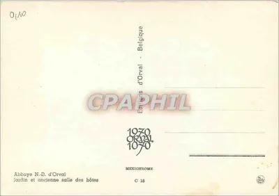 Abbatia N.-D. d'Orval — Ogród i dawniejsza sala gościnna — Éditions Orval — Rewers