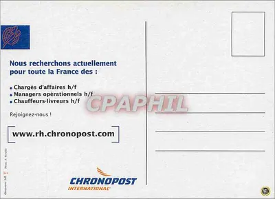 Promocja Chronopost International — Rekrutacja — Wydawca Chronopost International — Rewers