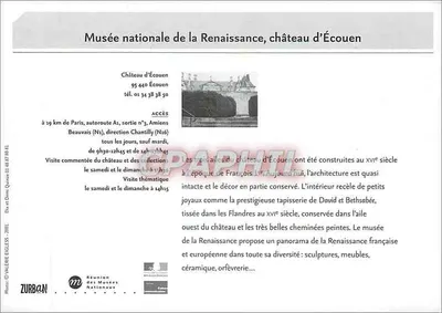 Zamek Écouen — Narodowy Muzeum Renesansu — Wydawca ZURBAN — Rewers