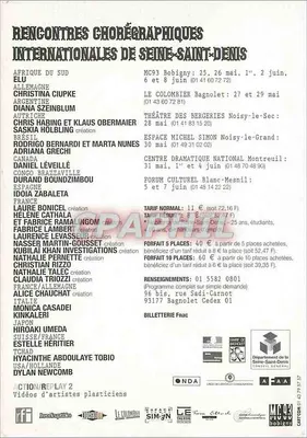 Incontri internazionali di coreografia di Seine-Saint-Denis — 25 maggio - 8 giugno 2002 — Verso