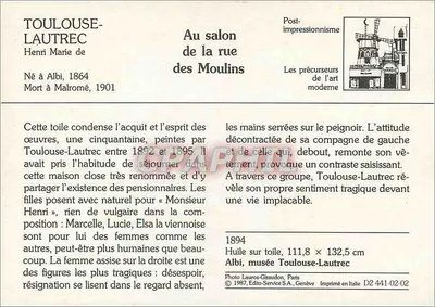 No salão da rue des Moulins — Henri de Toulouse-Lautrec — Editor: Lauros-Giraudon, Genebra — Verso